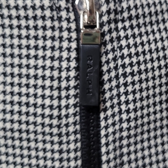 Ralph Lauren Vintage 90s Black Gray Houndstooth Full-zip High Waisted Mini Skirt - Picture 4 of 12